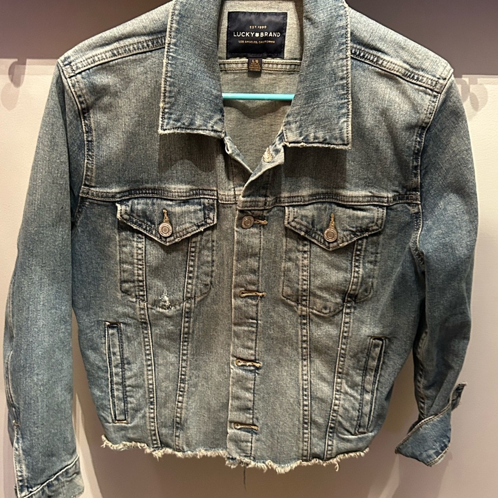 Lucky Brand distressed Light Blue Jean Jacket